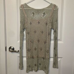 Laura Ashley Cream Crochet Knit Top